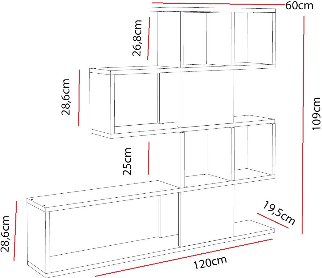 Raft librash Hanah Home, Karlin, i bardhë