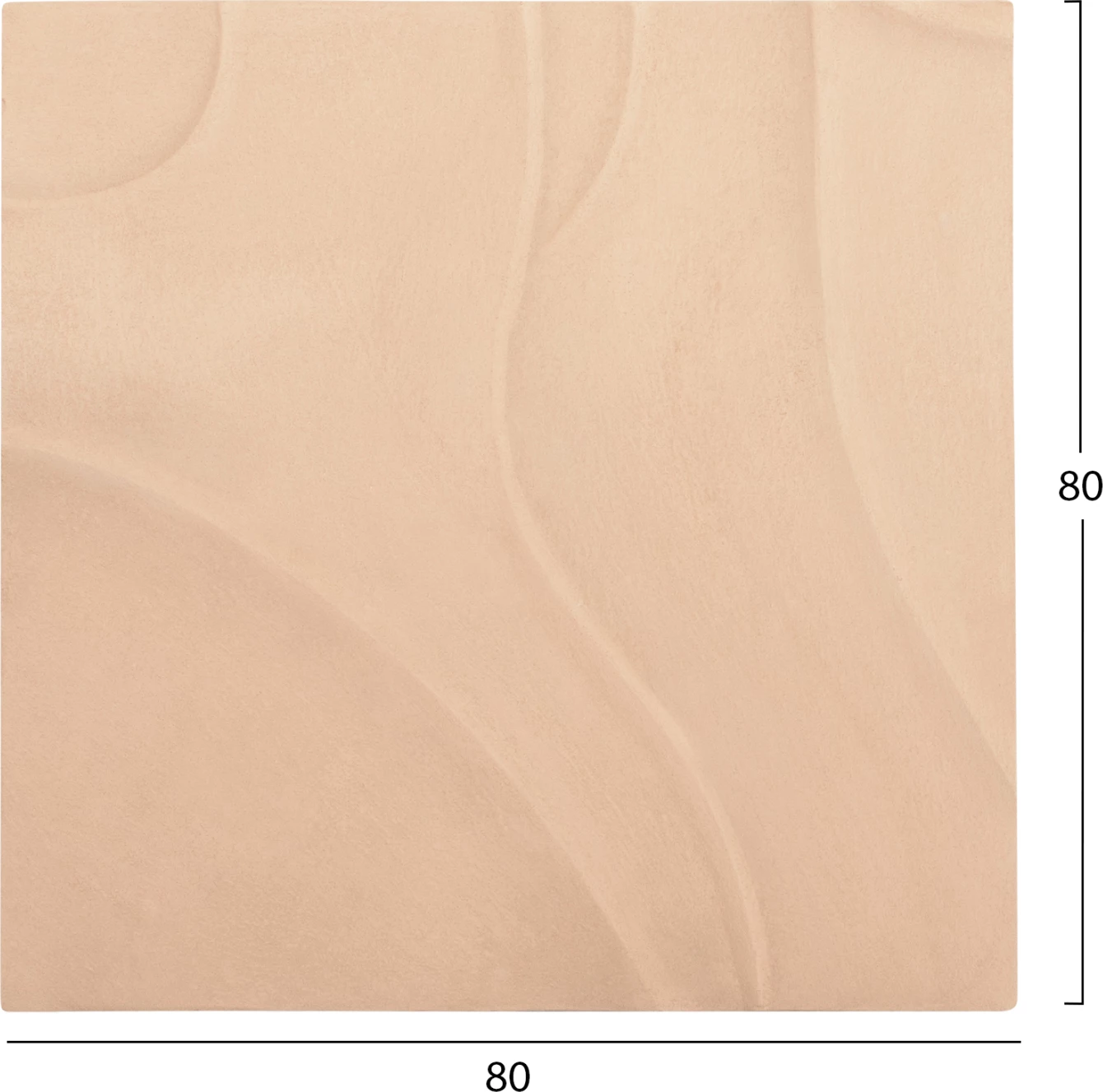 Panel dekorativ për mur, seri katrore Santorini, FH4520, MDF, ngjyrë bezhë, 80x4x80 cm