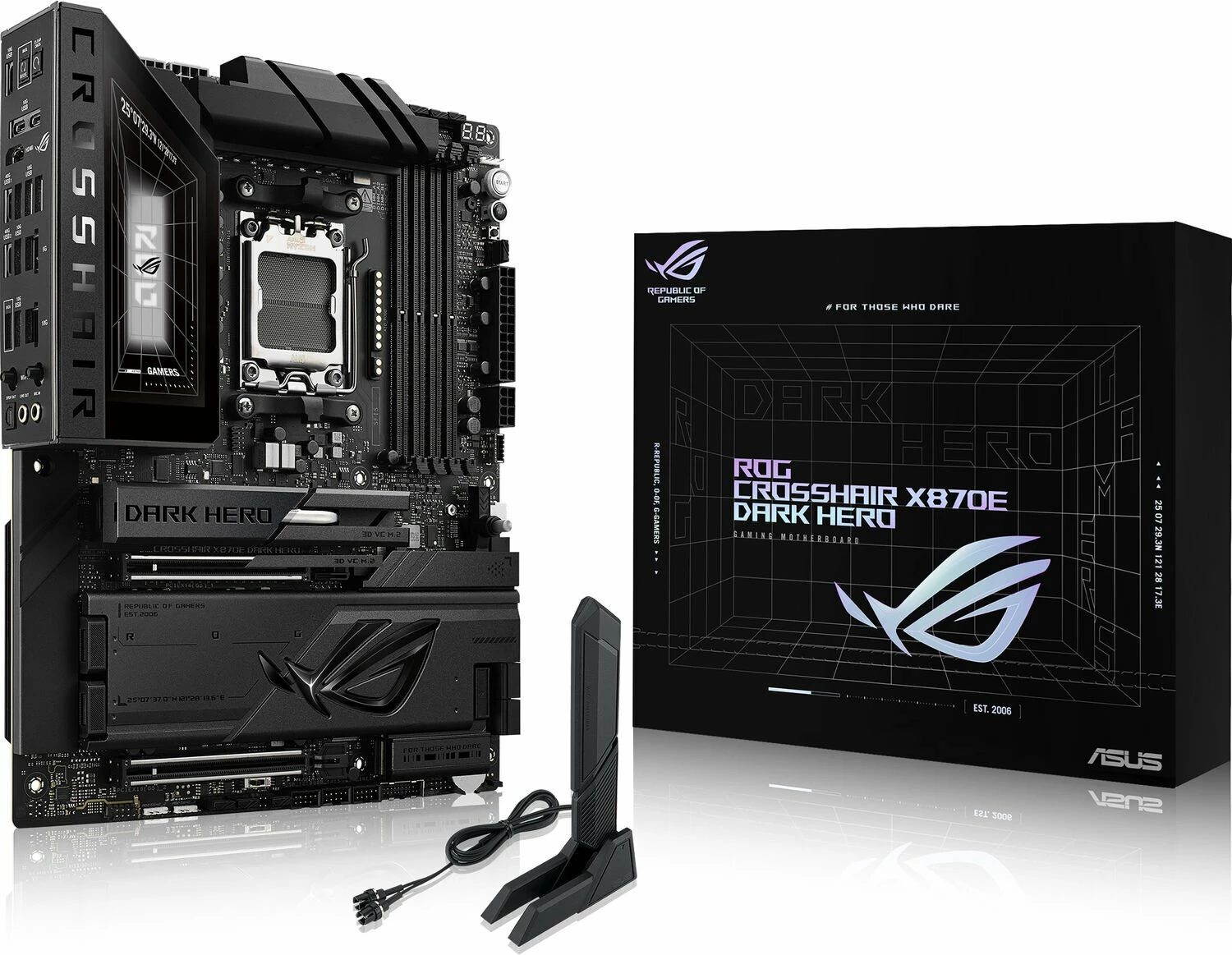 Pllakë amë Asus ROG Crosshair X870E Dark Hero, ATX, DDR5 deri 256GB, WiFi 7/Bluetooth, e zezë