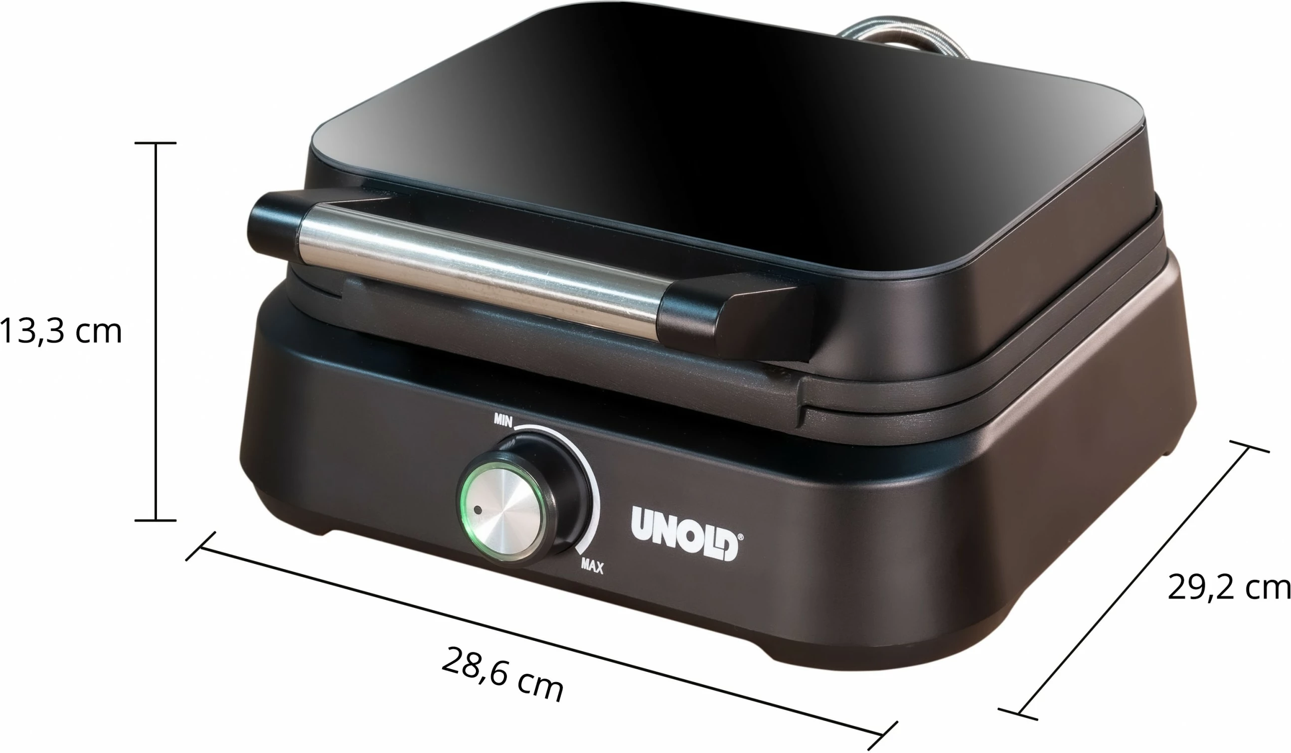 Aparat për waffle UNOLD Belgian Waffle Iron Brussels, 2 copa, plastikë, i zi