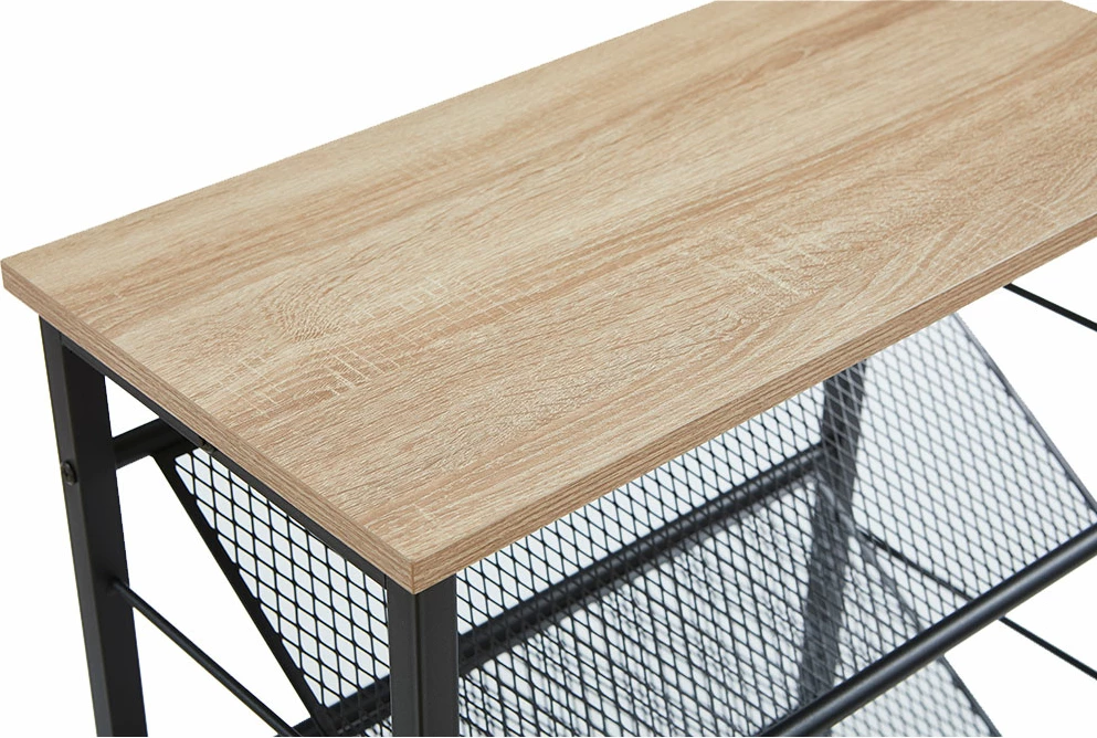 Raft këpucësh Plexus, 3 rafte, ngjyrë arre e zezë, 60x30x80cm