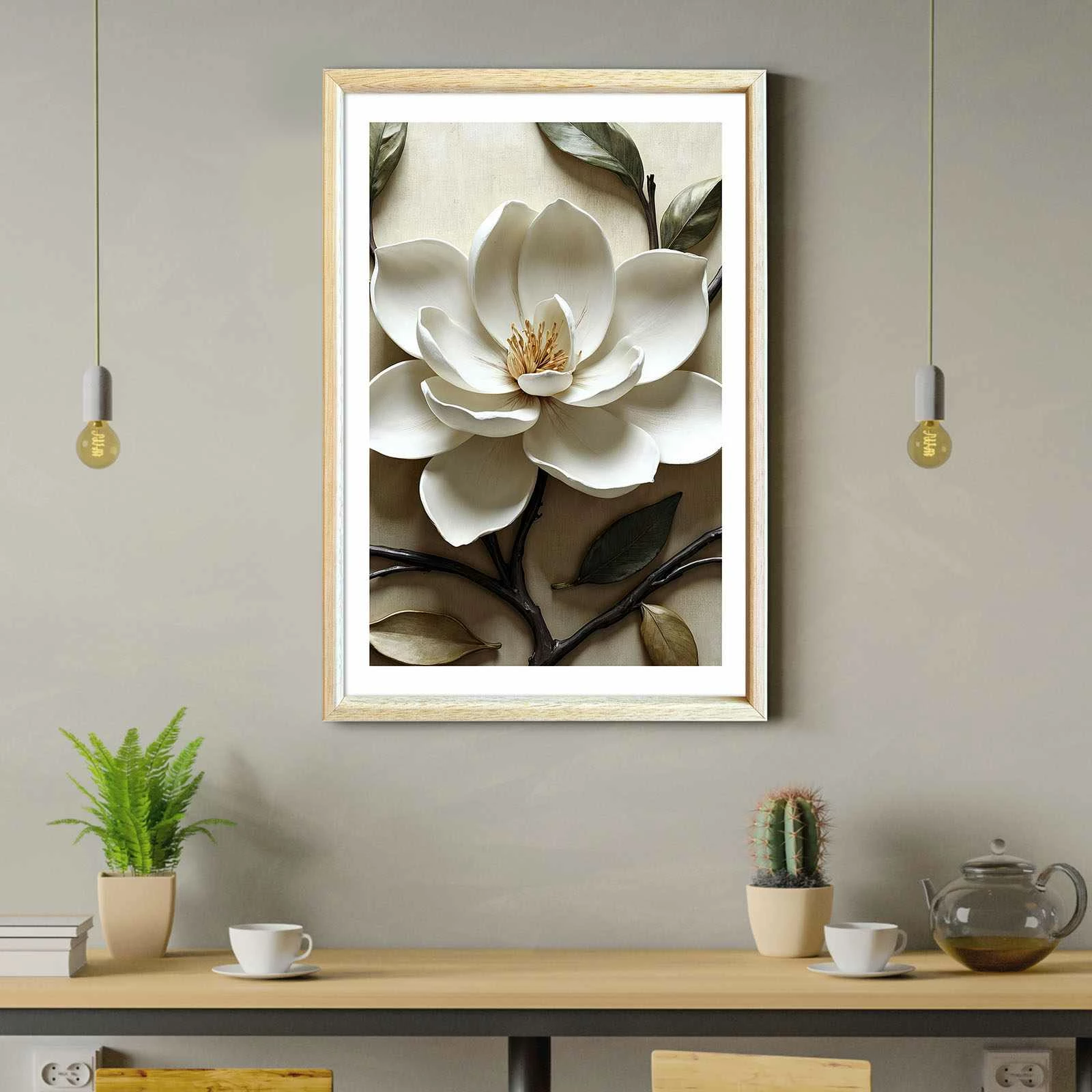 Pikturë dekorative me kornizë MDF Wallity, Ahswabisabi-018, 42x62cm