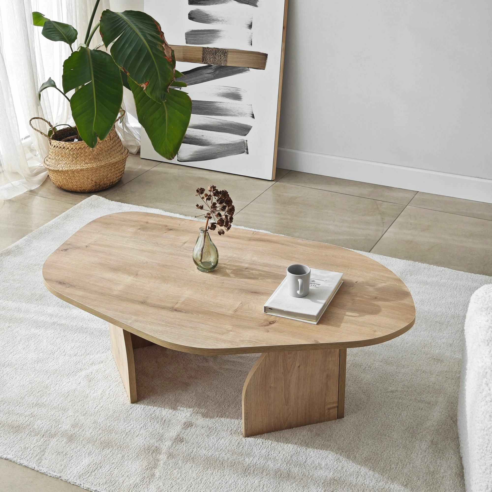 Tavolinë e ulët Hanah Home, ngjyrë lisi Sapphire Oak