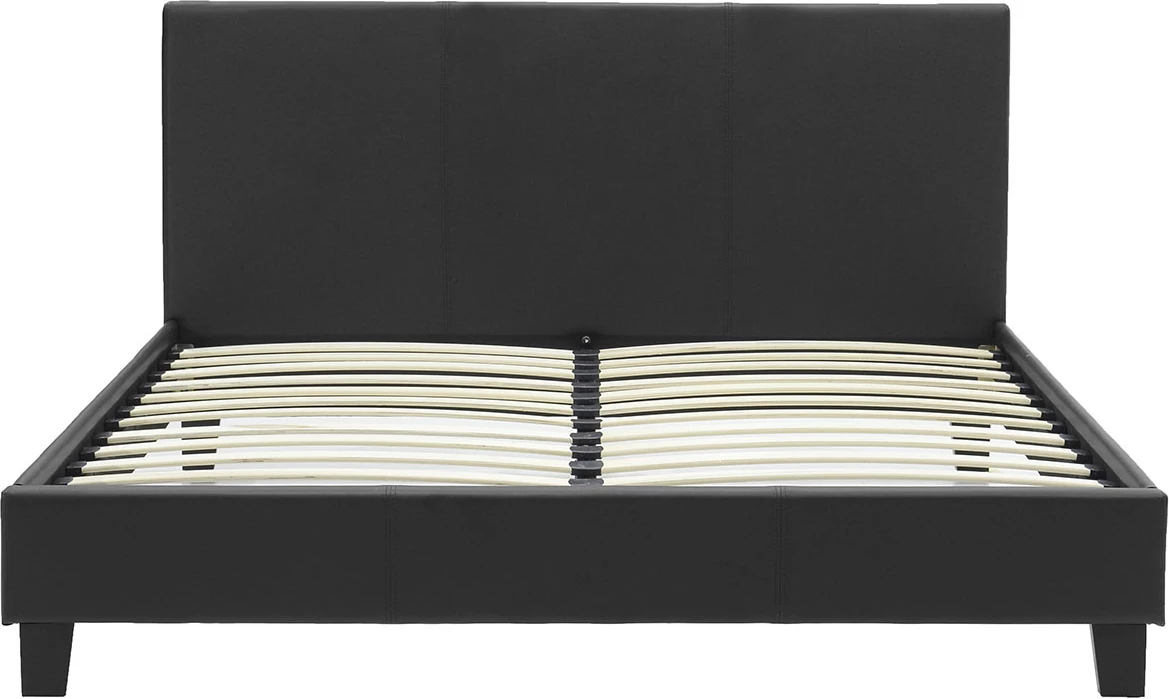 Shtrat dopio Nevil PU ngjyrë e zezë matte 150x200