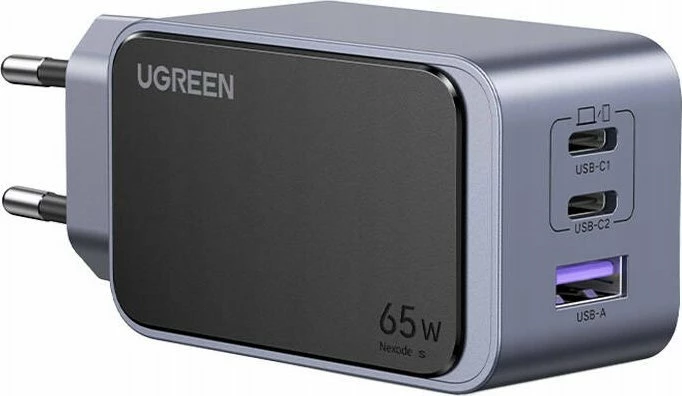 Karikues rrjeti Ugreen Nexode Air UGR1842 65W, 2x USB-C + 1x USB-A, gri