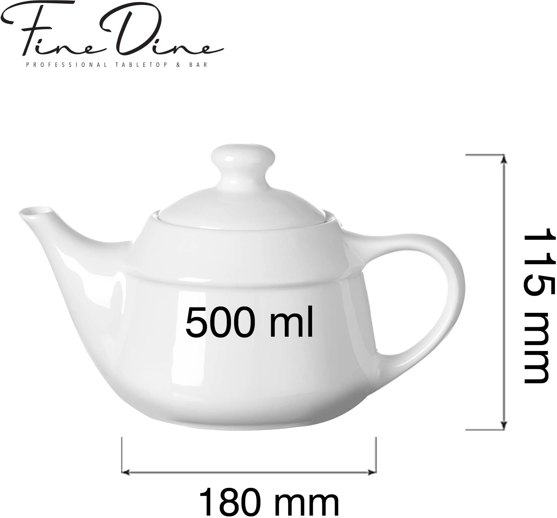 Çajnik Fine Dine Pure Crema 500 ml, krem