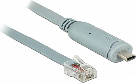 Kabllo console DeLOCK 89892, USB 2.0 Type-A në RJ45, 5 m, gri