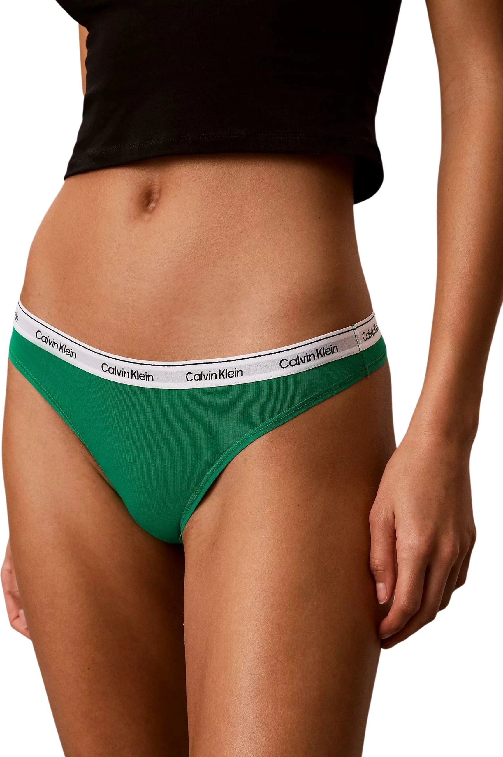 Set të brendshme (thong) 5 copë për femra Calvin Klein Underwear LV00QD5221, jeshile-ari [Madhësia: L]