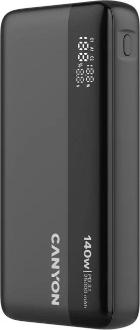 Power bank CANYON PB-240 25000mAh PD 140W me display, Dark Grey