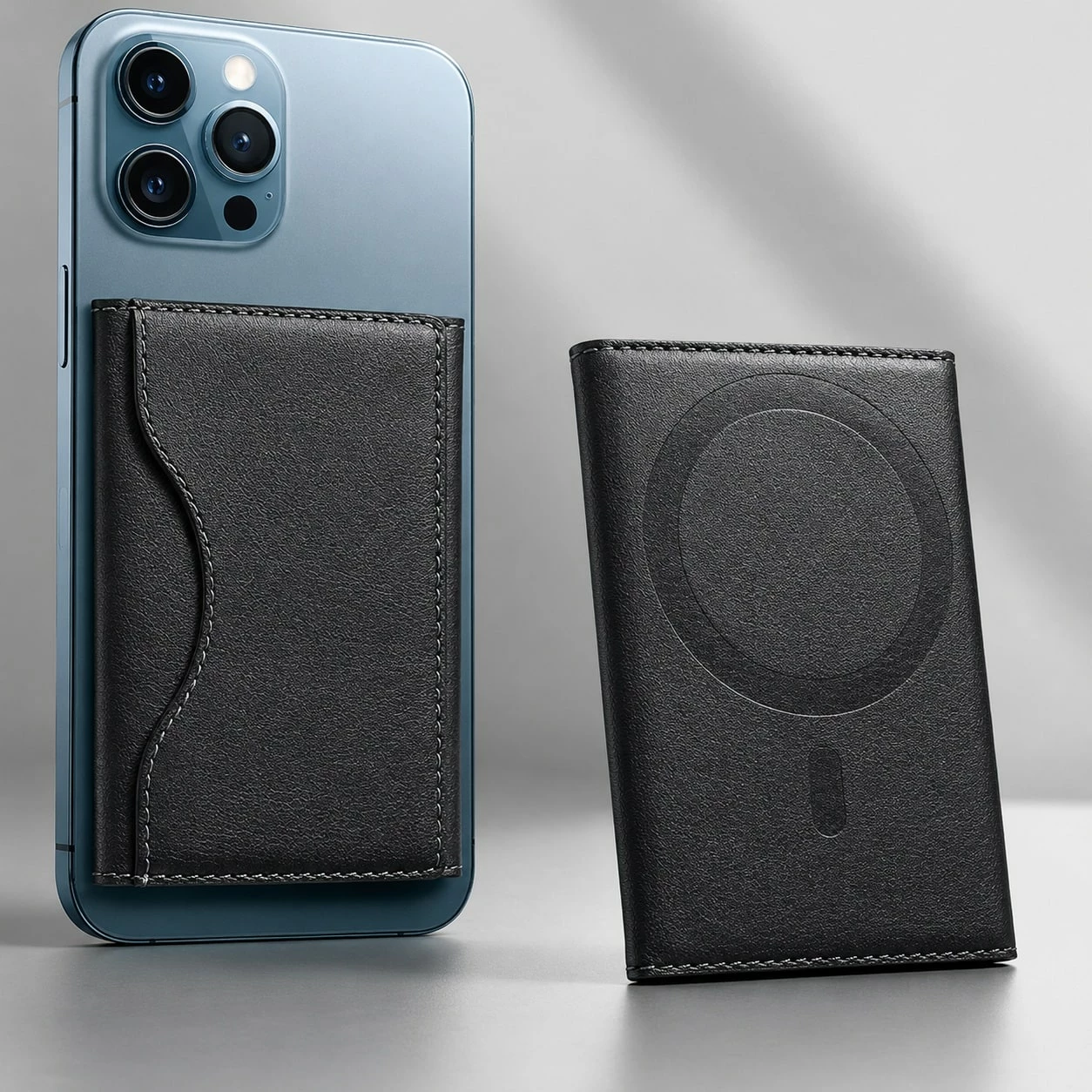 Kuletë Magnetike MagSafe-Style për Telefon me Mbajtëse Kartelash - e zezë