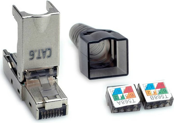 Konektor rrjeti VALUE 26.99.0371, RJ-45 Cat6e, kontakte të arta, argjendtë