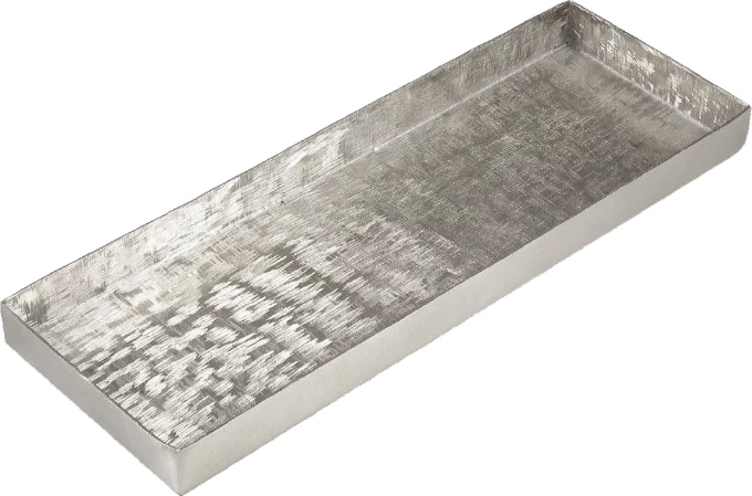 Tabaka dekorative ORLY, alumin, argjendtë, 44x15x3cm