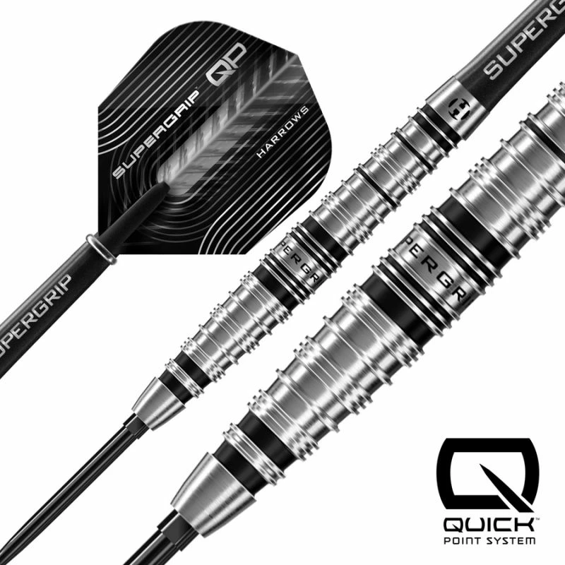 Shigjeta steeltip Harrows Supergrip QP Torpedo 90%, set