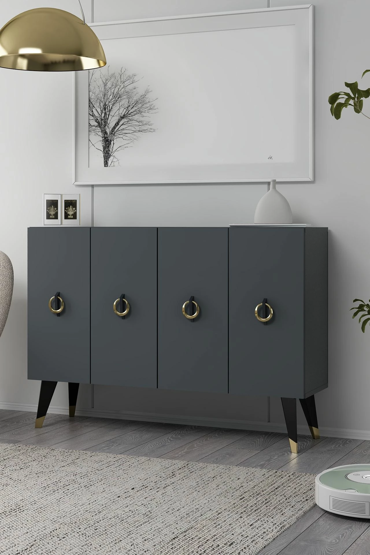 Konsol Skye Decor, anthracite, e zezë, ari, 8184KM-32