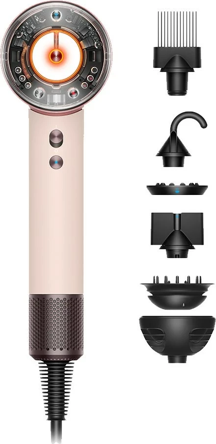 Tharëse flokësh Dyson Supersonic Nural, rozë pastel/rozë ari