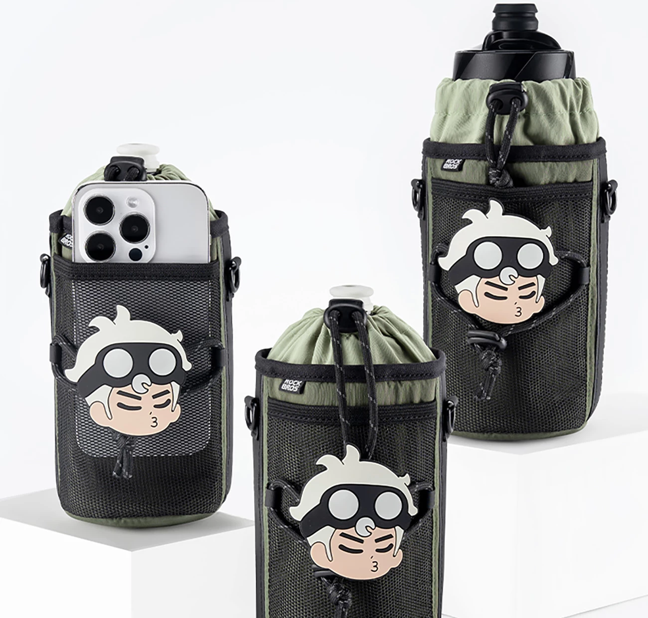 Çantë shishe Rockbros 3011006501 me rrip supi, 1L, e gjelbër