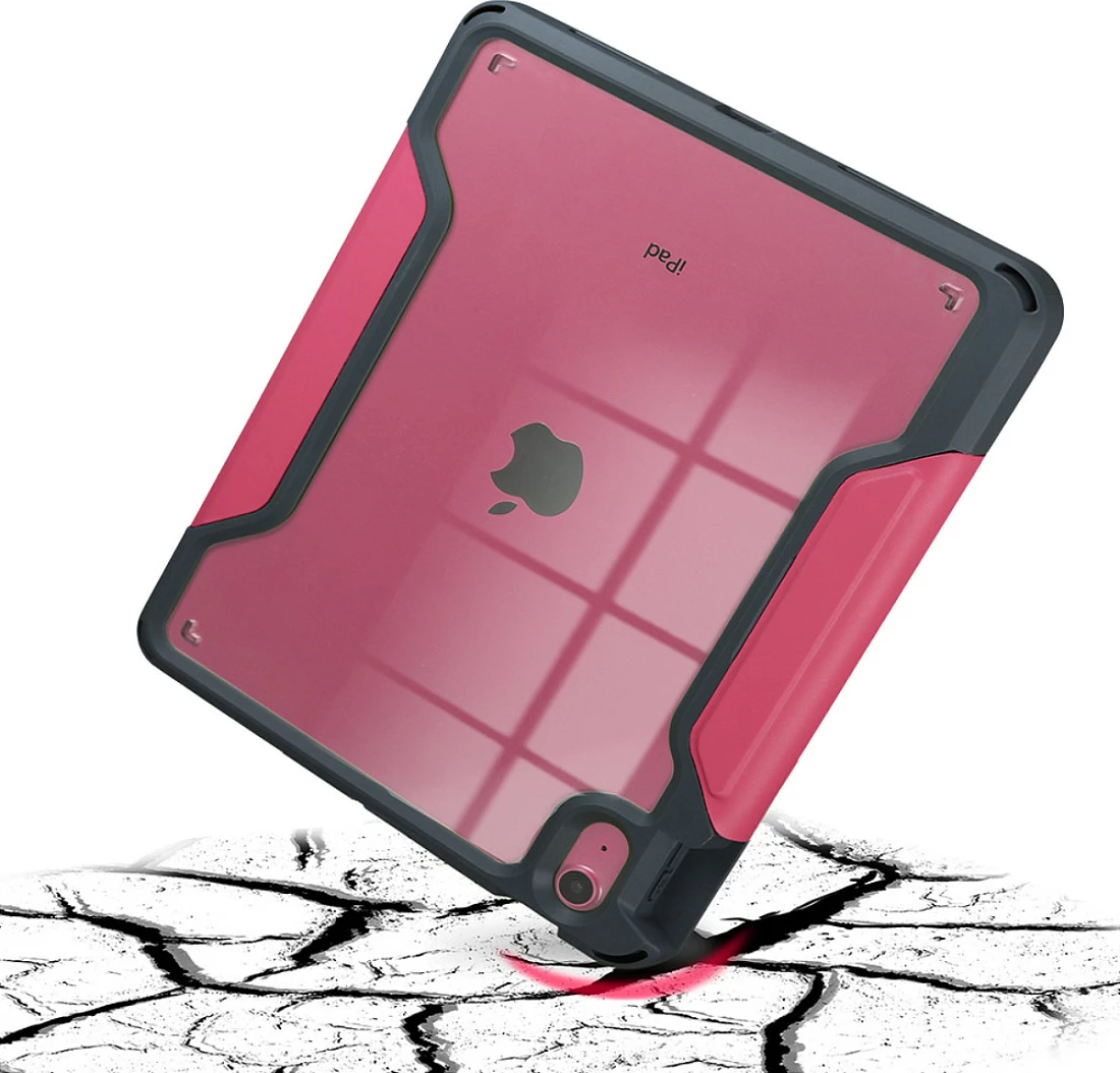 Mbështjellës DEQSTER Rugged MAX për iPad 10.9" (Gjenerata 10), me magnet, stand 3 pozita, Pink