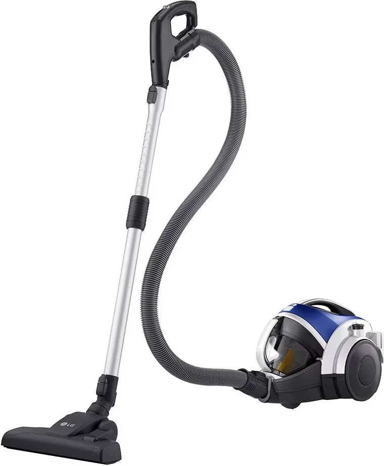 Fshesë me korrent, LG, VK8506NHAC, Kompressor pa qese 450 W me filtër 2-shtresor, blu e bardhë