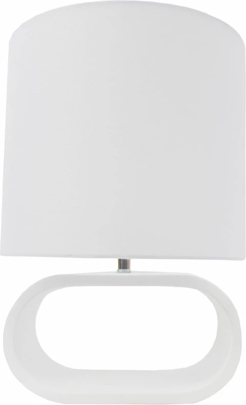 Llambë tavoline ELIO, polirezine e bardhë, liri i bardhë, 32x32x46cm