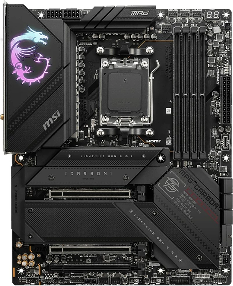 Pllakë amë MSI MPG X670E CARBON WIFI, Socket AM5, ATX, e zezë