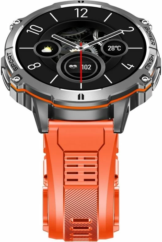 Smartwatch Gravity GT42-4 për meshkuj, rrip grafit + byzylyk
