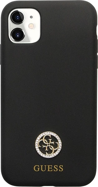Mbështjellës Guess GUHCN614DGPK për iPhone 11/XR, silikon, i zi