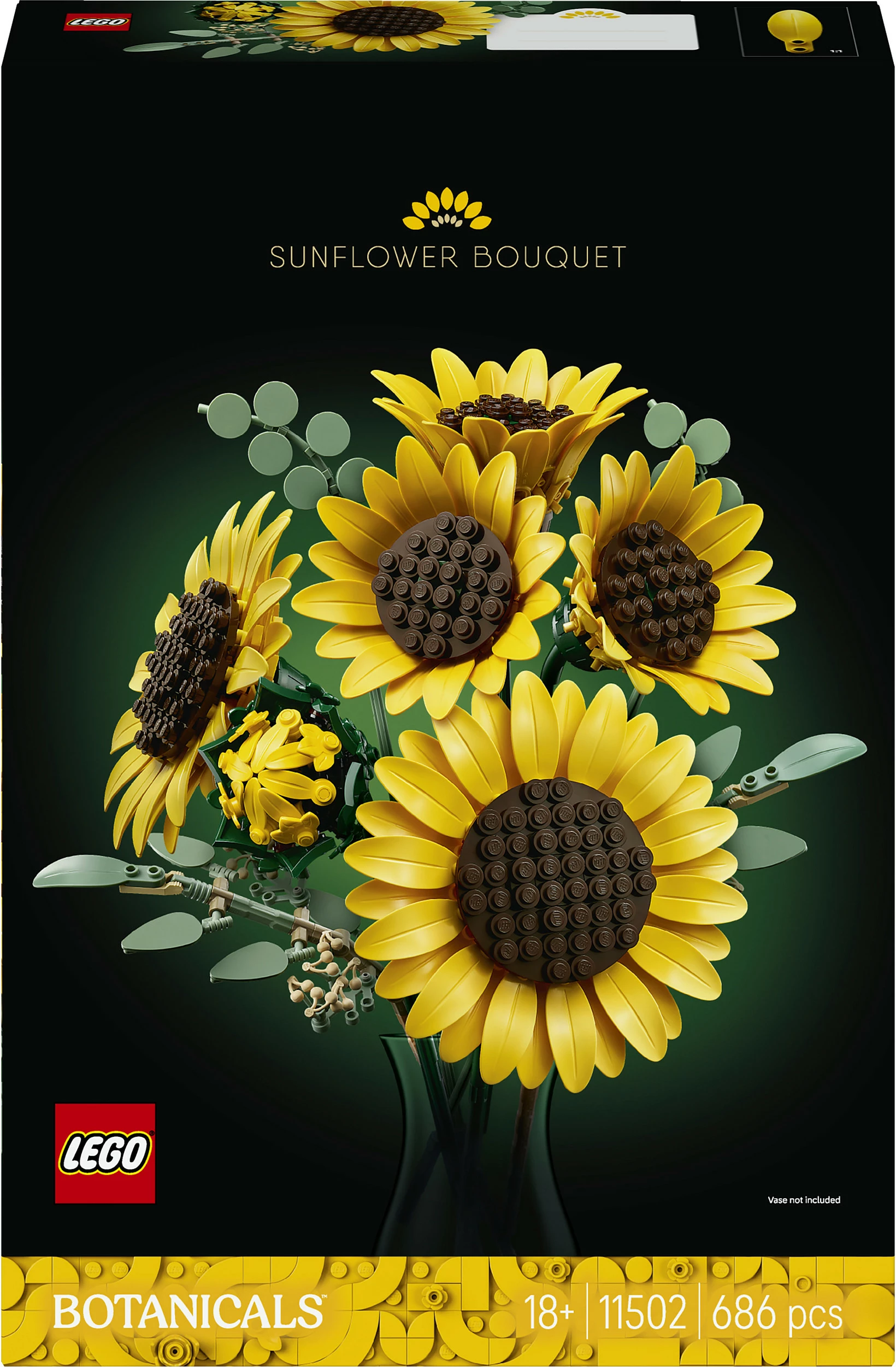 Set ndërtimi LEGO Botanicals Sunflower Bouquet 11502, 686 copë, 18+, shumëngjyrësh