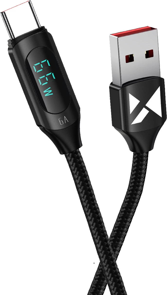 Kabllo USB-A në USB-C Wozinsky WUACC2, 2m, 66W, 6A, e zezë