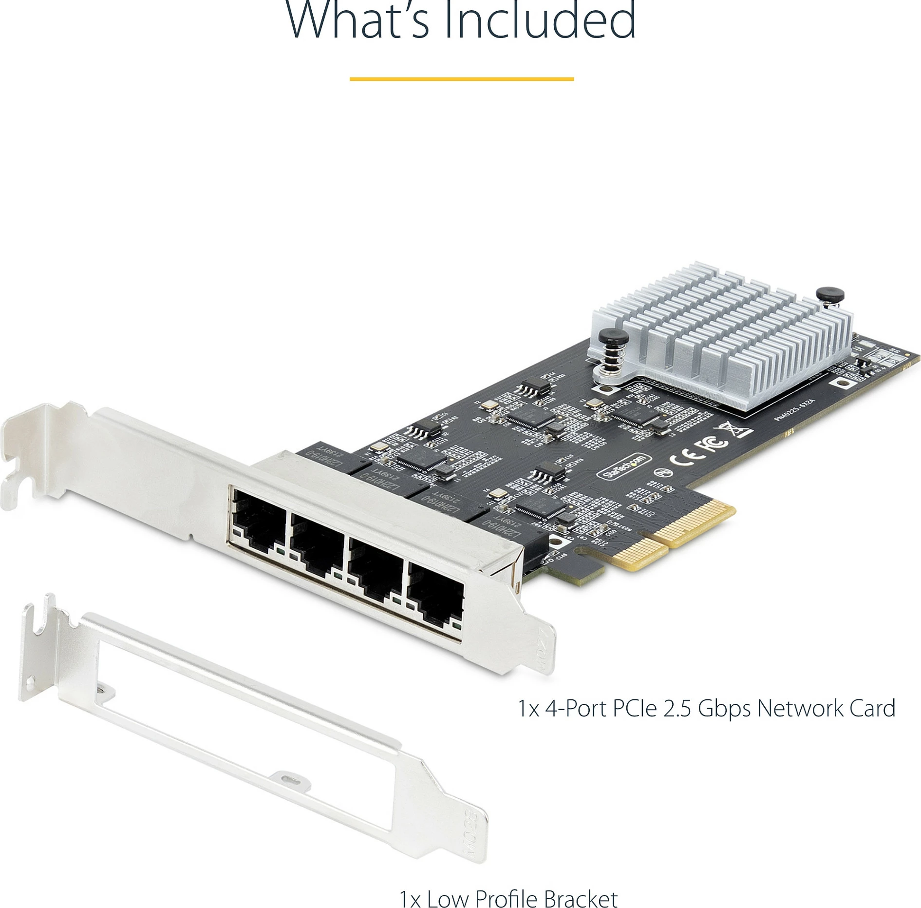 Kartelë rrjeti PCIe StarTech Intel I225-V, 4x RJ-45, 2.5GbE NBASE-T, e brendshme, e zezë