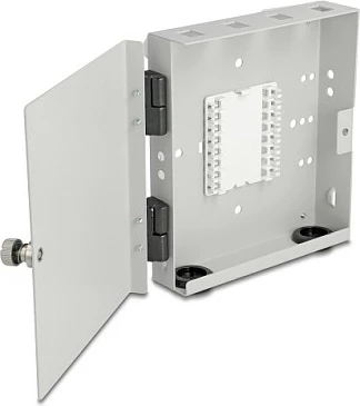 Kuti muri me fibër optike DeLOCK, për 4x SC Simplex ose LC Duplex, metal, 125x135x31 mm, gri