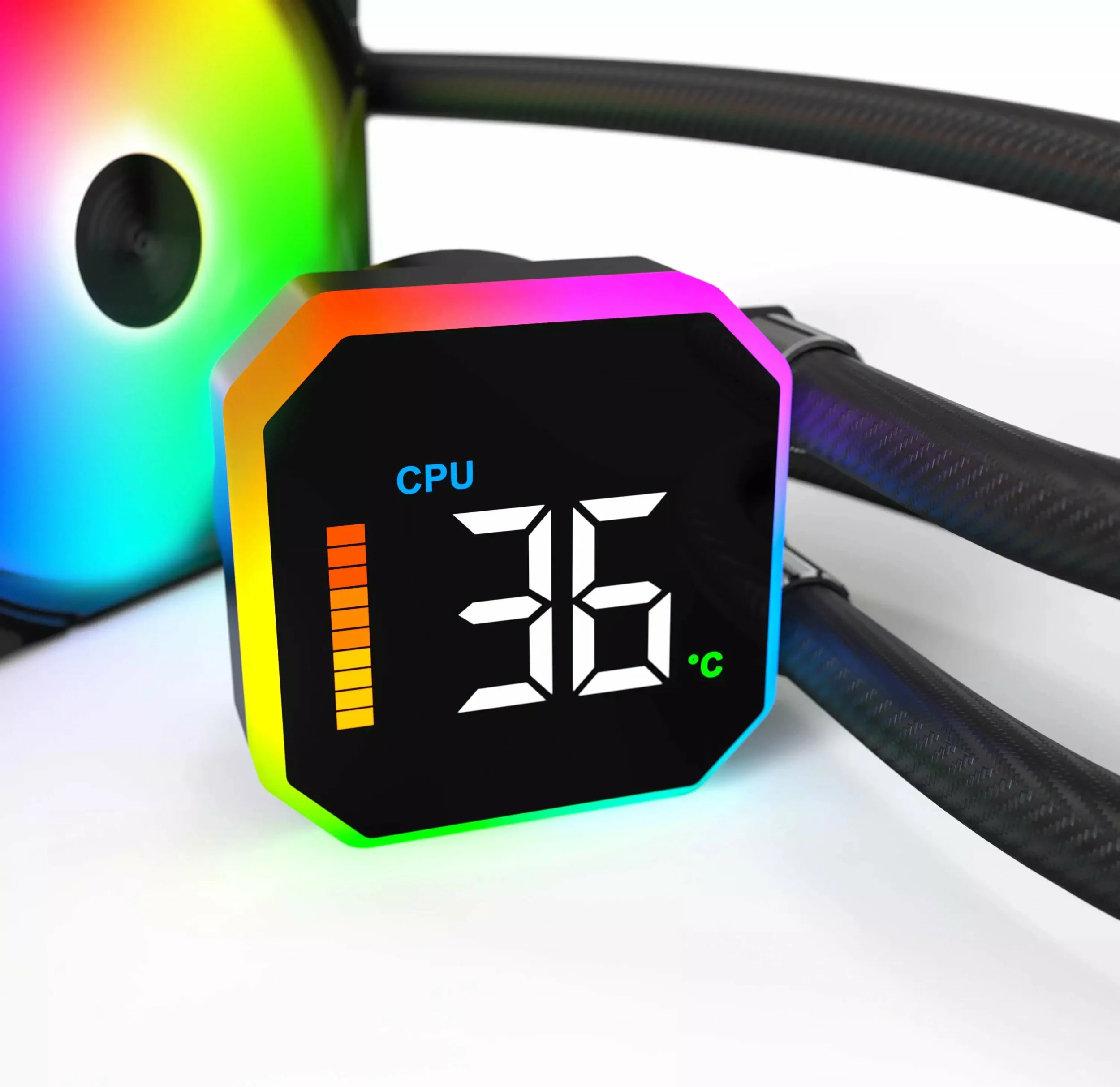 Ftohës uji AIO Montech HyperFlow Digital 360, LCD, 3x120mm ARGB, i zi