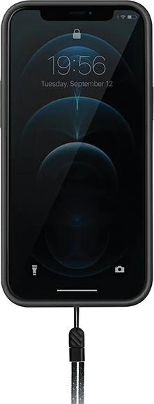 Mbështjellës UNIQ Heldro për iPhone 12 mini, me rrip FlexGrip dhe rrip dore, i zi
