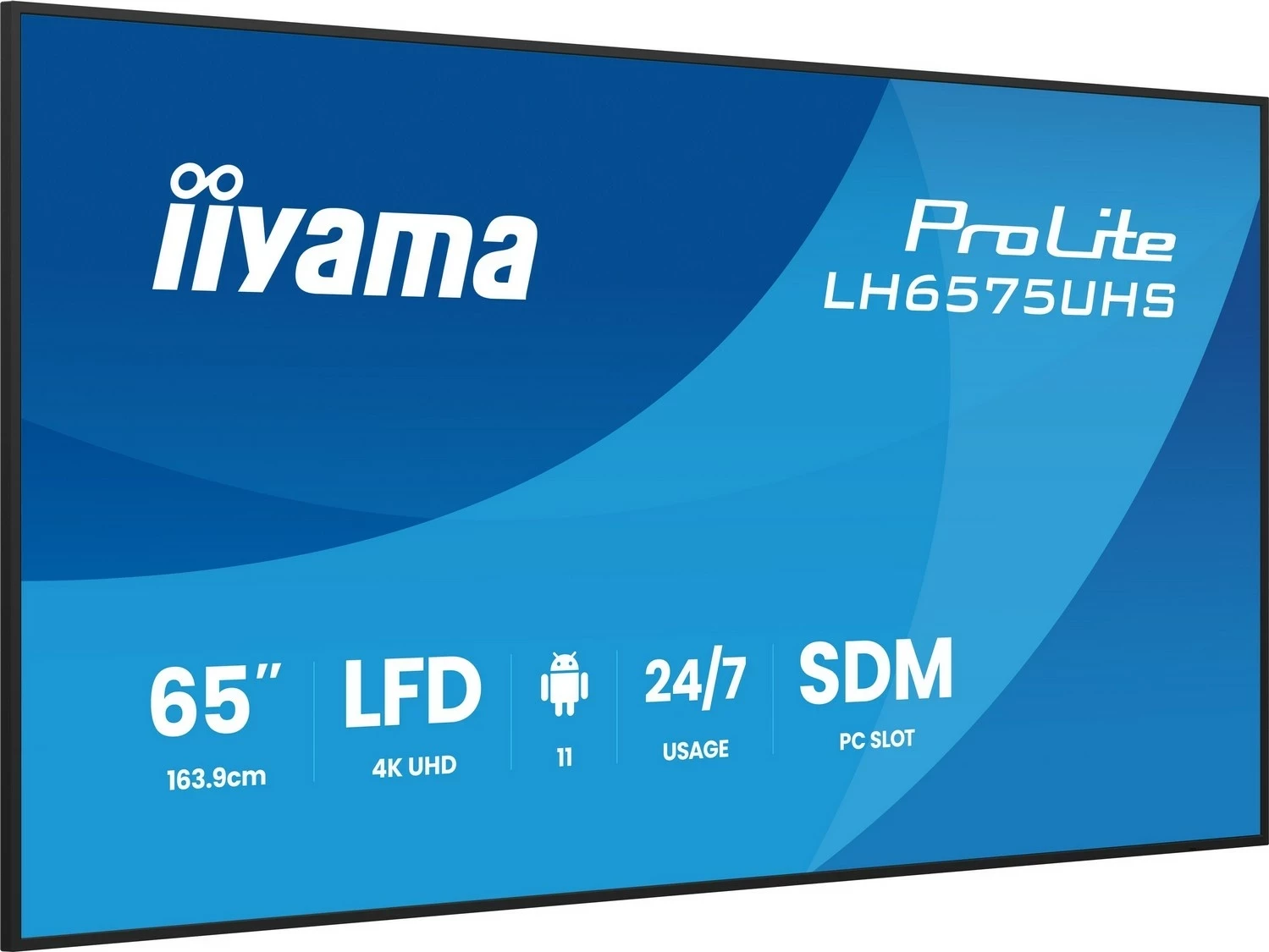Monitor iiyama ProLite LH6575UHS-B2AG, 65 inç, 4K Ultra HD, IPS, LED, e zezë