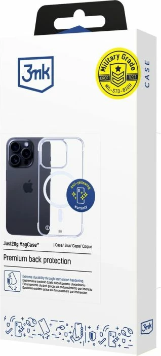 Kapak telefoni 3mk Just20g MagCase për iPhone 16 Pro Max, transparent