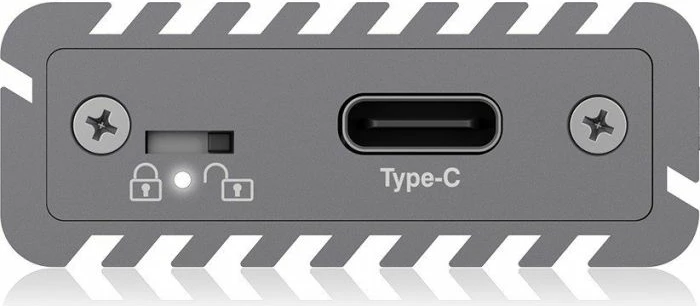 Kasë ekstern për SSD M.2 NVMe ICYBOX IB-1817M-C31, USB-C 3.1 Gen2 10Gb/s, write protection, gri e errët, set me kabllo USB-C në USB-A