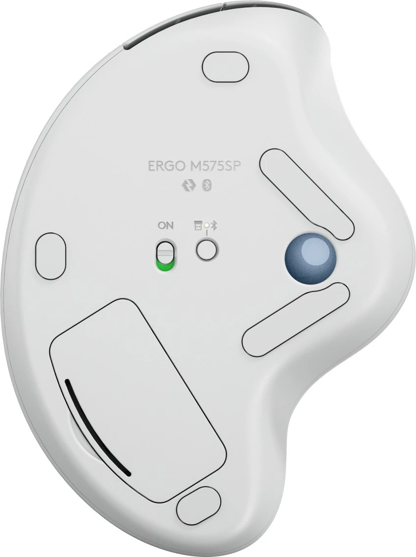 Maus Logitech 910-007030, dorë e djathtë, Trackball, RF Wireless + Bluetooth, 2000 DPI, Blu, Bardhë