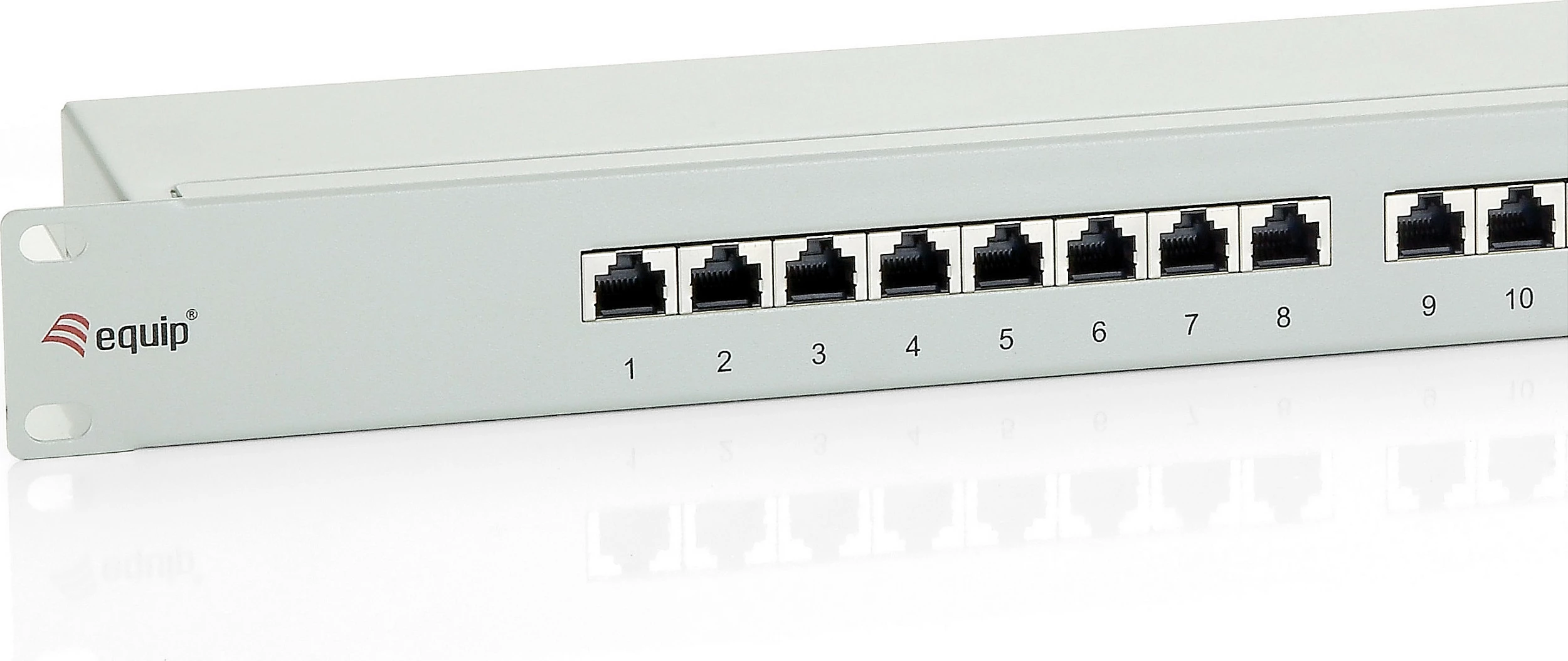 Patch panel Equip 24 porte Cat6, 1U, rackmount, ngjyrë gri