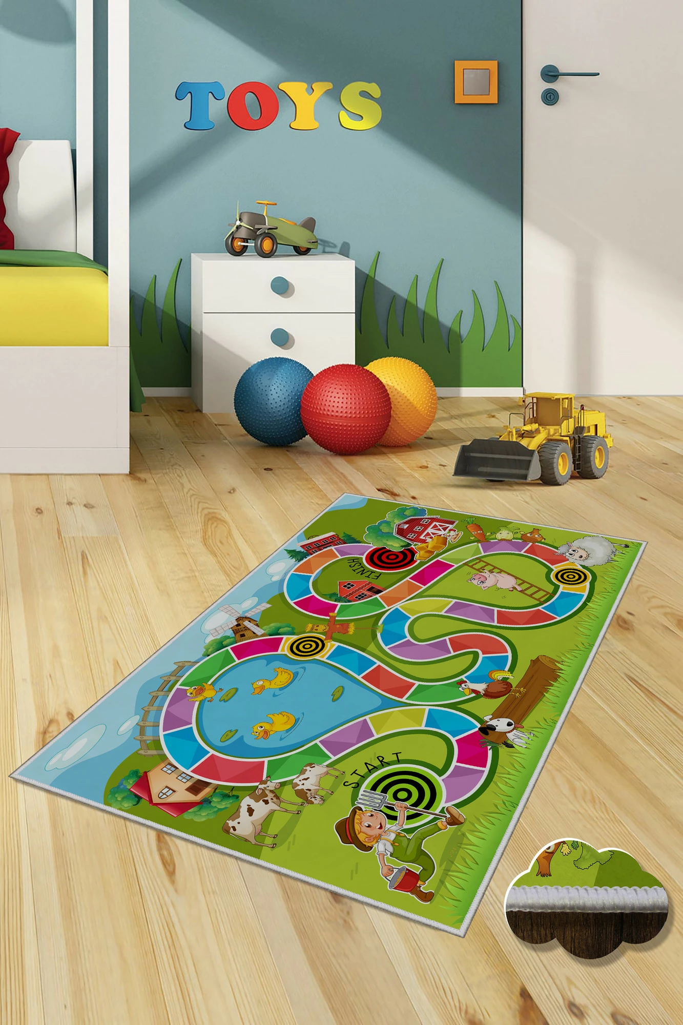 Qilim shumëngjyrësh për fëmijë, 180x280cm, Conceptum Hypnose, WOOKECE099