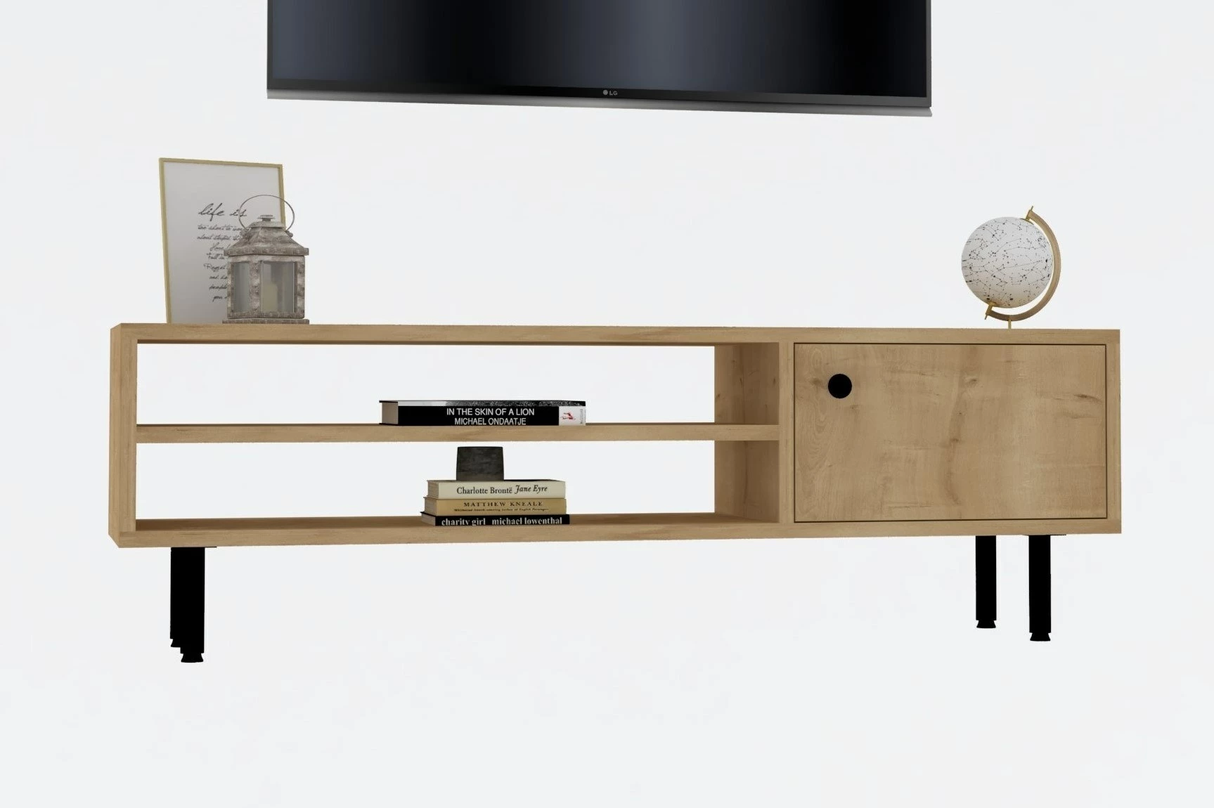 Konsolë TV Hanah Home, ngjyrë lis Sapphire Oak, 120x38x30cm