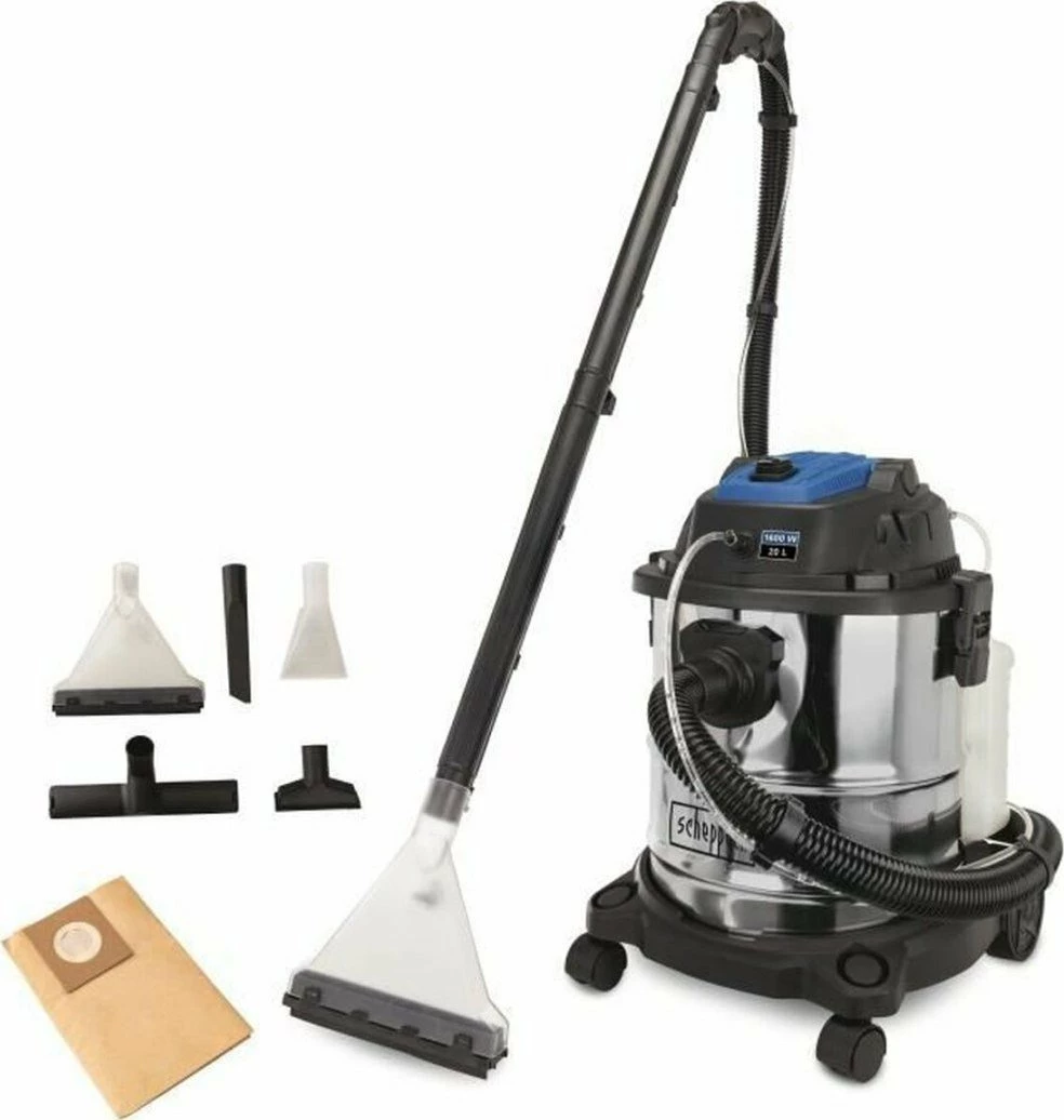 Fshesë me korrent larëse e lagësht/thatë Scheppach SprayVac20 1600 W 20 L, argjend