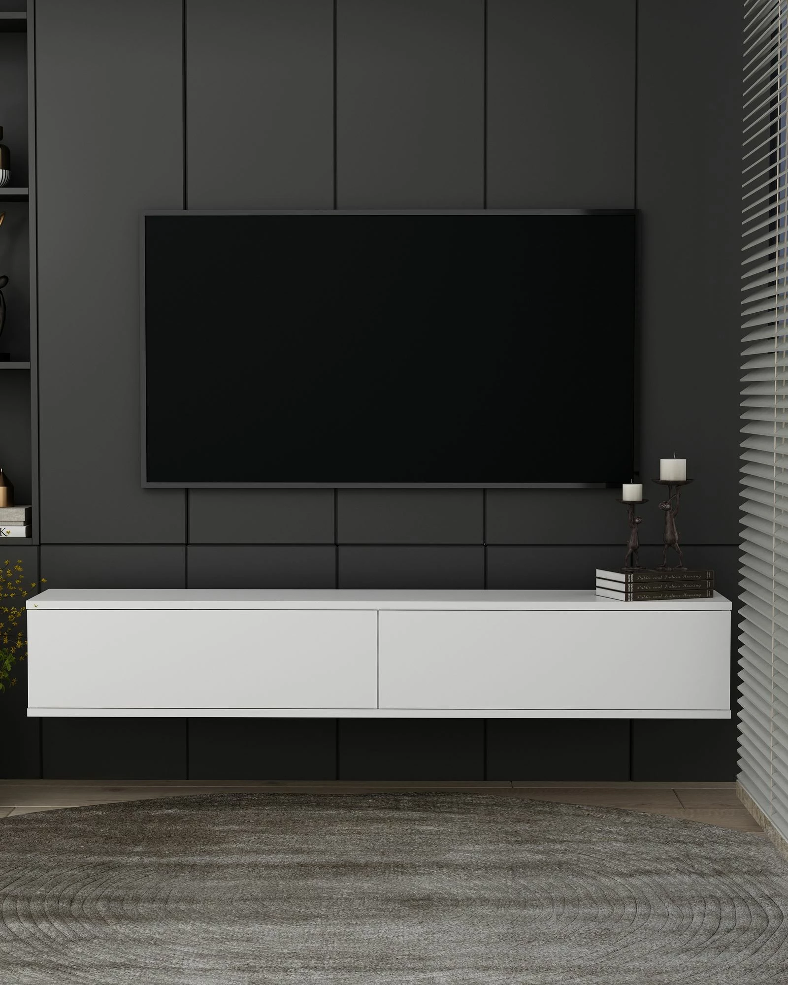 Komodë TV Skye Decor, Aris, e bardhë