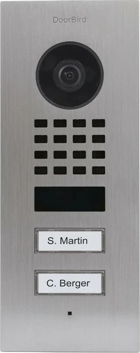 Interfon IP DoorBird D1102V, 2 butona, çelik inox