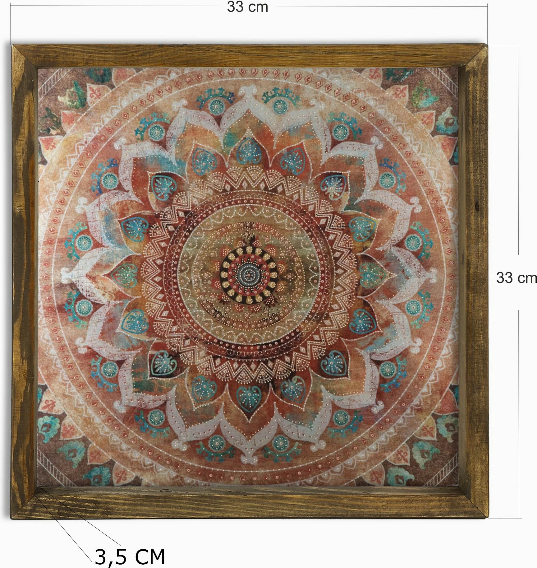 Pikturë dekorative MDF me kornizë, shumëngjyrëshe, MZM249, 33x33cm