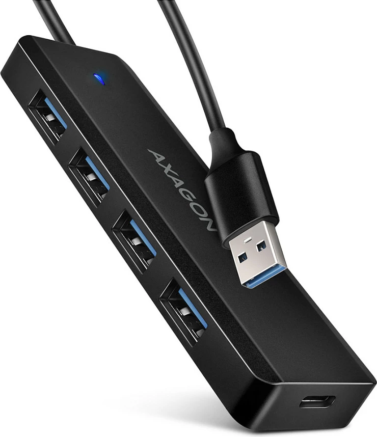Hub USB Axagon HUE-C1A, 4x USB 3.0, kabllo 20 cm, i zi