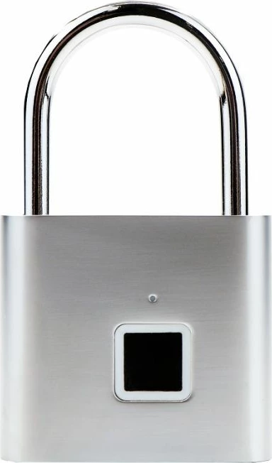 Katanac me gjurmë gishti BECOOL BCPL22M1, USB karikim, waterproof, argjendtë