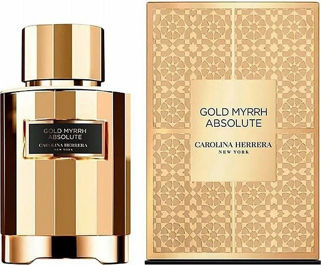 Parfum unisex Carolina Herrera Gold Myrrh Absolute EDP 100 ml, ngjyrë ari