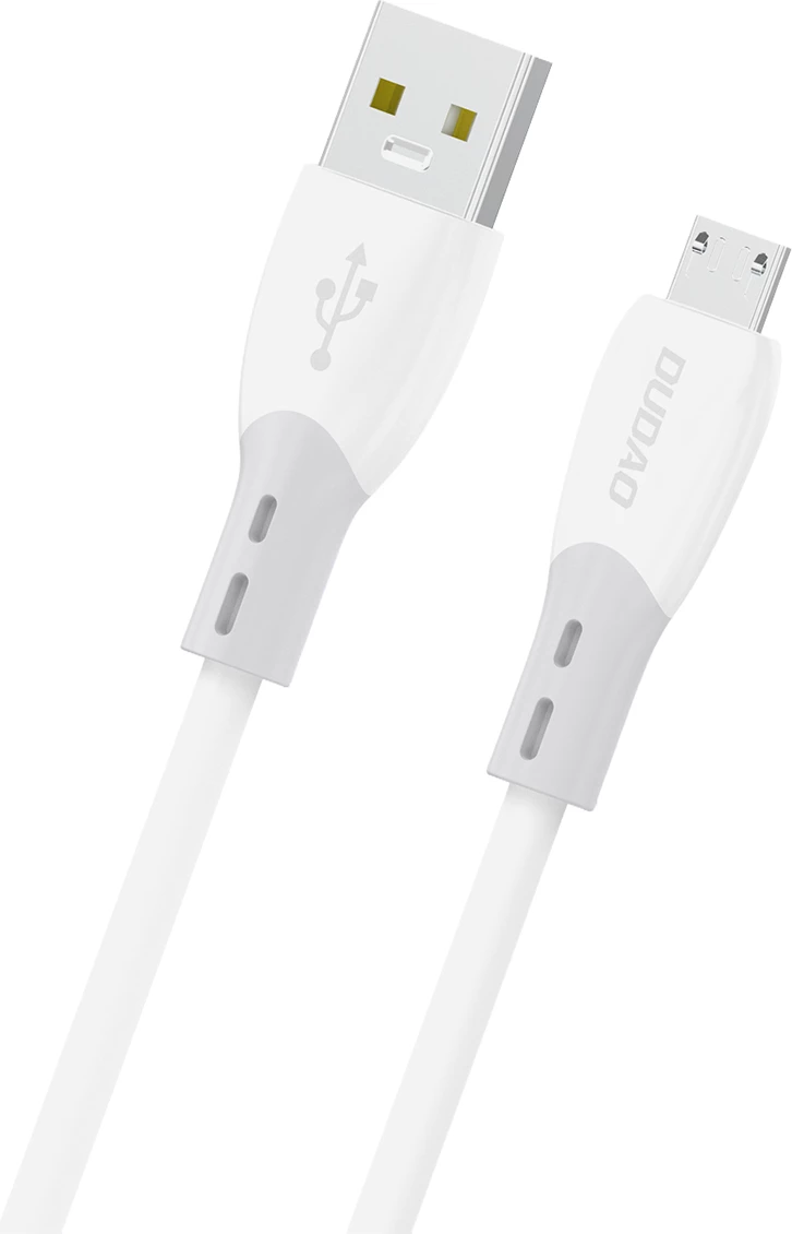 Kabllo USB-A në Micro USB Dudao L25SM, 1 m, 3A, USB 2.0, silikon, e bardhë
