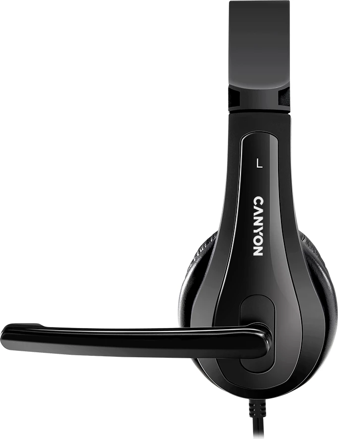 Kufje me mikrofon CANYON CHSU-1 USB, kabllo 2 m, stereo, të zeza