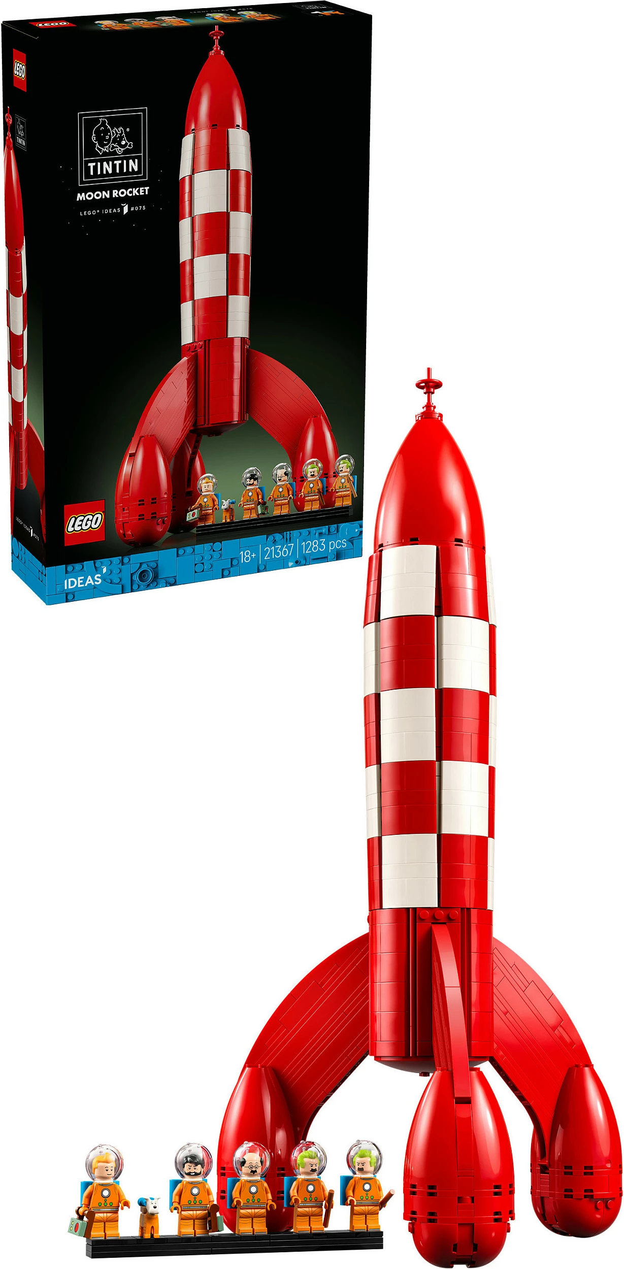 Set ndërtimi LEGO Ideas 21367 Tintin Moon Rocket, 1283 pjesë, 18+, multikolor