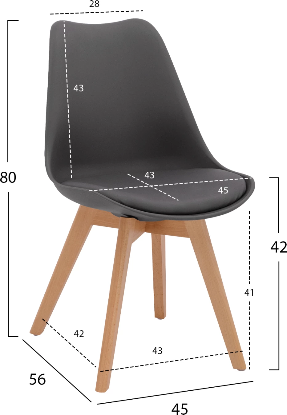 Set Karrige VEGAS FH0033.03, 45x56x80H cm, 4 copë